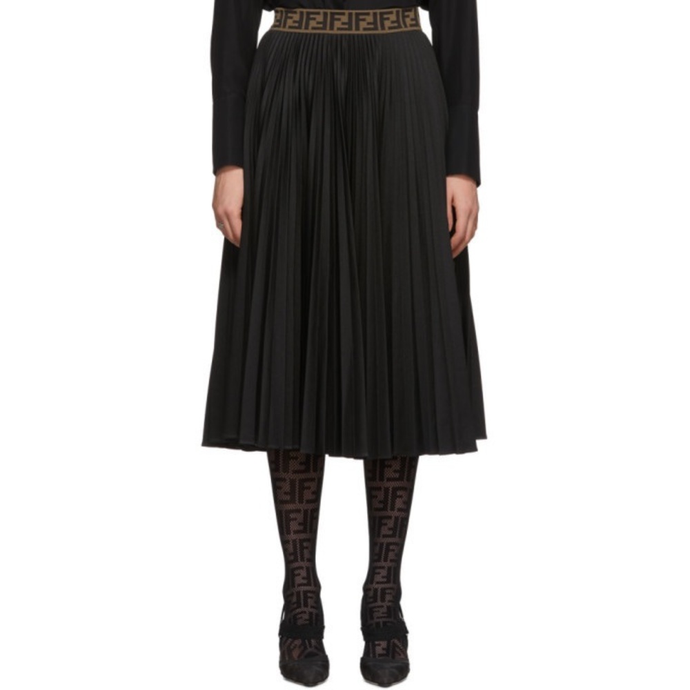 Fendi Black Forever Fendi Pleated‎ Skirt